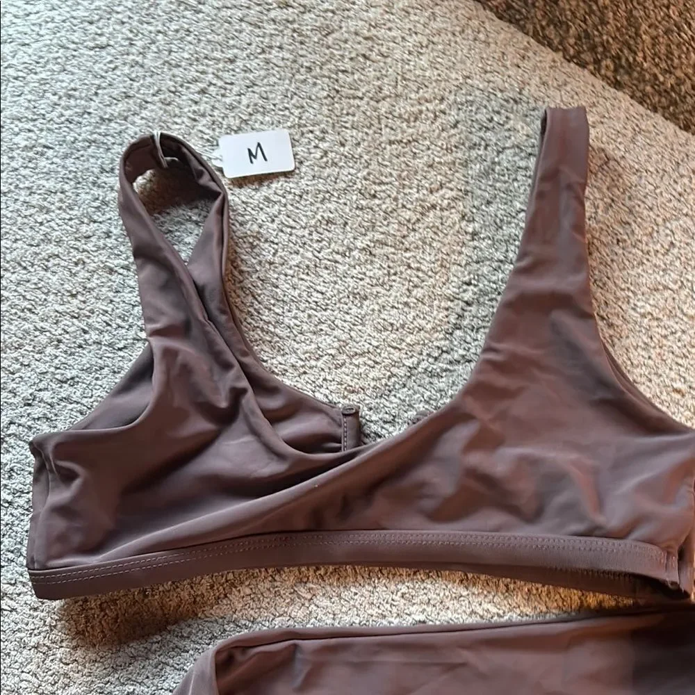 Stylish Women's Swimwear Set -burnt orange and mauve
